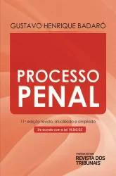 capa do livro processo penal em fundo salmão e vermelho
