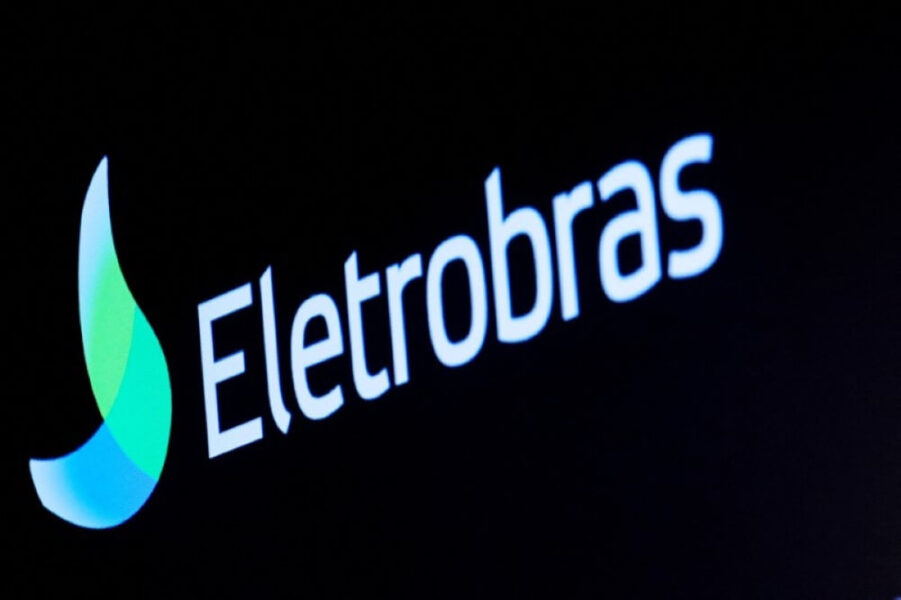 Logo da empresa Eletrobras com fundo preto