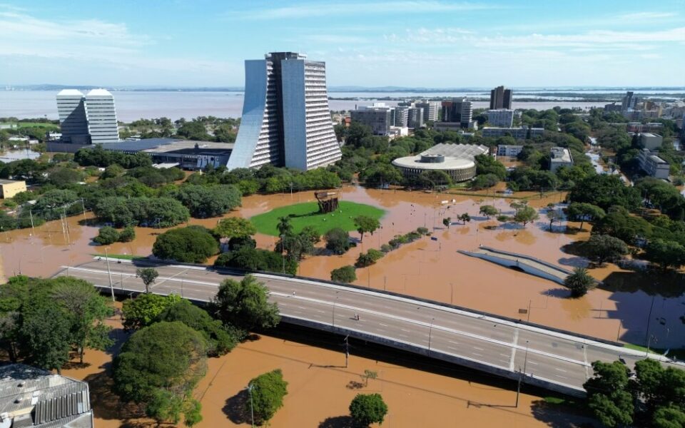 Imagem de enchente no Rio Grande do Sul