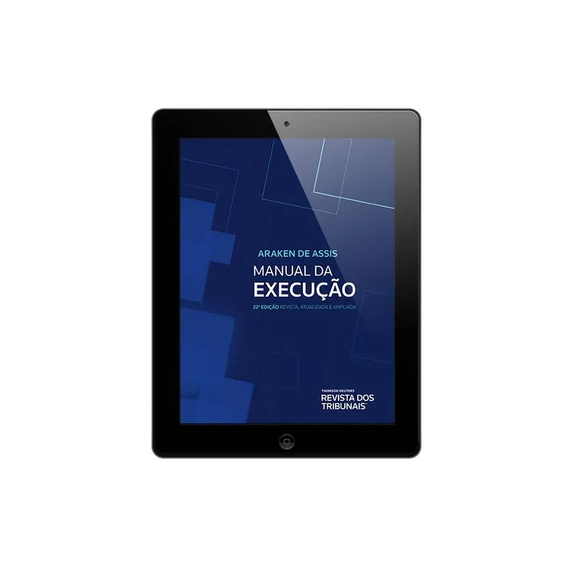 Tablet com a capa do E-book - Manual da Execução - 22ª Edição da livraria RT