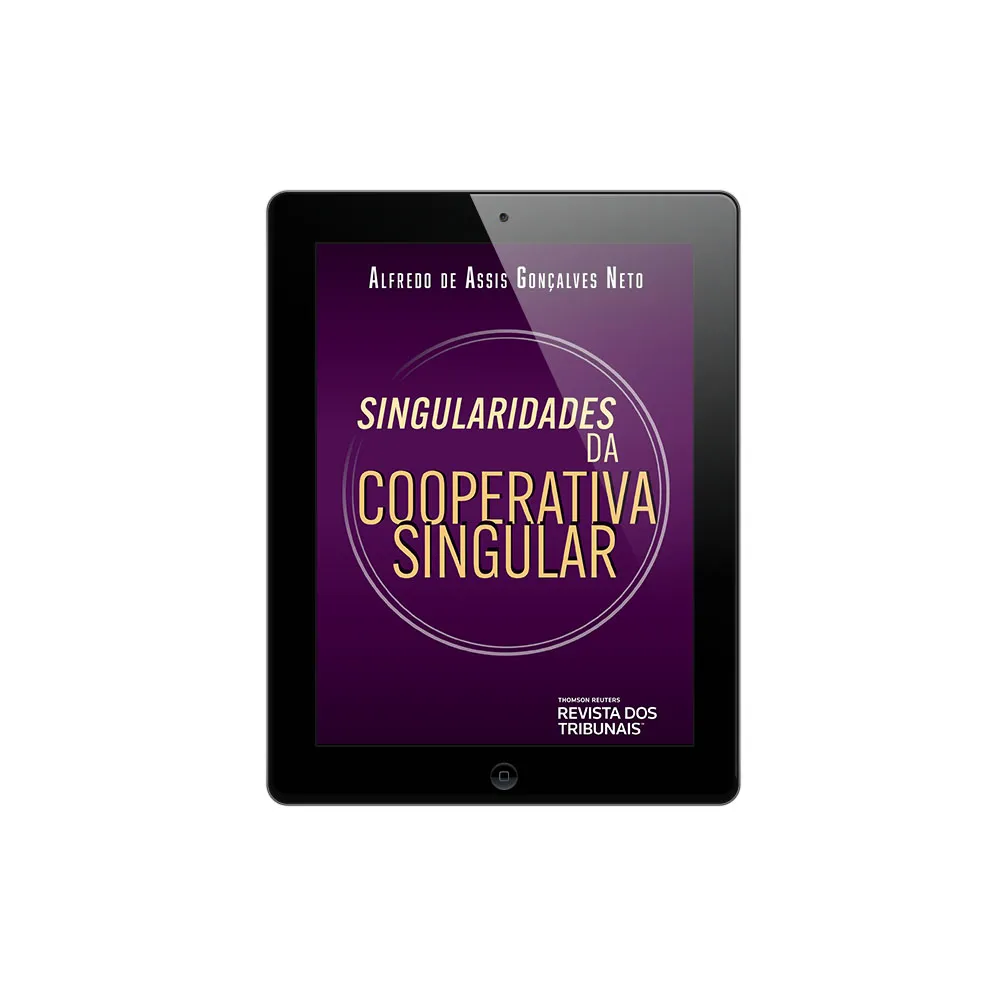 tablet com a capa do livro E-Book - Singularidades da Cooperativa Singular